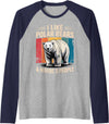 Polar Bear Gift Polar Bear Accessories & Stuff Cute Polar Bear Art for Men Women Kids Arctic Polar Bear Raglan Baseball Tee - Navy Blue/Athletic Heather