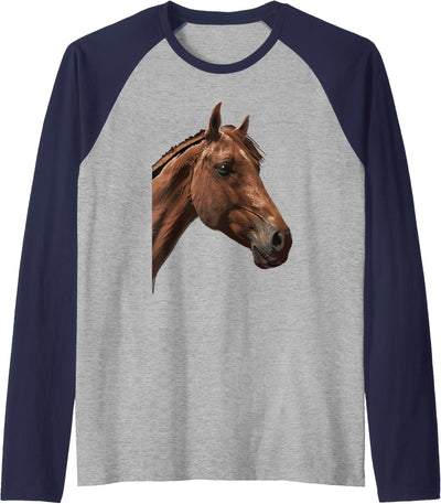 Horse Design Horse Raglan Baseball Tee