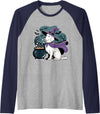 Golden Retriever Witch Dog Halloween Fun Halloween Witch White English Cream Golden Retriever Dog Raglan Baseball Tee - Navy
