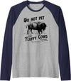 Do Not Pet The Fluffy Cows American Bison Vintage Raglan Baseball Tee - Navy Blue/Athletic Heather