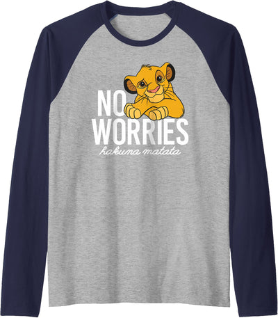 Lion King Classic No Worries Simba Raglan Baseball Tee