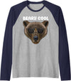 Cute Bear Memes Beary Cool Cute Bear Grizzly Bear Animal Meme Wild Bear Raglan Baseball Tee - Navy Blue/Athletic Heather