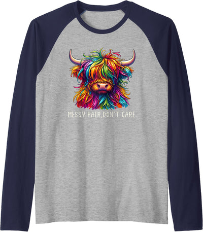 Cow Couture Creations Highland Cow Messy Hair Colorful T-Shirt