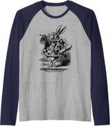 Cute Rabbit Lover Bunny Graphic Raglan Baseball Tee in Navy Blue/Athletic Heather
