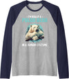 Polar Bears Polar Bear Lovers Shop Polar Bears Polar Bear Raglan Baseball Tee - Navy Blue/Athletic Heather