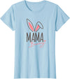 Womens Mama Bunny, Cute Bunny Rabbit Ears, Family Easter T-Shirt in Baby Blue