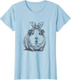 Animals Sketch Drawing Art Designs For Women Cute Guinea Pig Drawing Art Design For Girls T-Shirt - Baby Blue