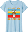 Best Bunny Mom Ever Leopard Print Rabbit Bandana T-Shirt in Baby Blue
