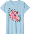 Pig Leopard Headband Flower Pig With Leopard Headband Flower Pig Lover T-Shirt - Baby Blue