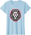 BALARI Cute Pink Lion Wild Animal Lion Lover Women Girls T-Shirt - Baby Blue