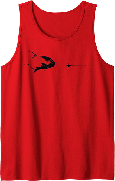 Graphic Fly Fishing Hook Line - Fish Permit Tank Top