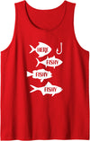 Fishing For Men And Women Fishy Fishing Fun - Hook a Fishy - Here Fishy Tank Top - Red