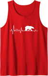 Polar bear bears gifts ECG pulse rate Polar bear heartbeat bear north pole love polar bears Tank Top - Red