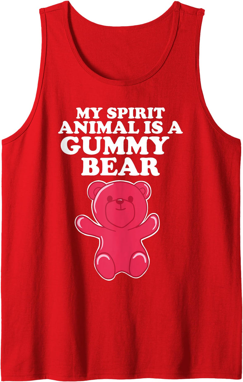 Miftees My Spirit Animal is a Gummy Bear Tank Top - Red