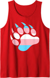 Say Gay Trans Bear Paw - Trans Pride Flag Tank Top - Red