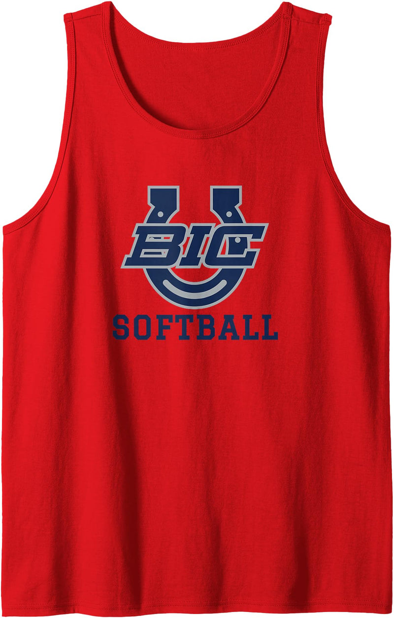 Buffalo Island, Monette, AR 72447 Buffalo Island Central High School Mustangs Softball Tank Top - Red