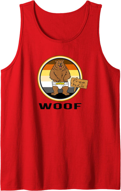 WOOF DIAPER BEAR PRIDE FLAG Tank Top