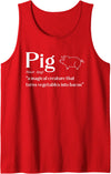 Pork Lover Farm Idea Pig Definition Noun Funny Bacon & Ham Lover Chef Humor Tank Top - Red