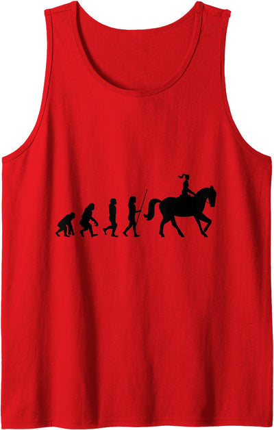 Gifts for Equestrians and Dressage Riders Co. Evolution Horse Rider Dressage Horses Stable Riding Stud Tank Top