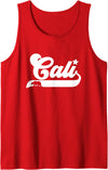 Cali Bear Retro Los Angeles Vibe Cali Vintage California Bear USA State Beauty Design Idea Tank Top - Red