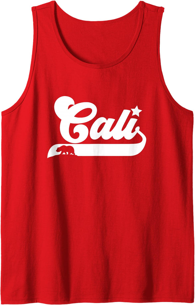 Cali Bear Retro Los Angeles Vibe Cali Vintage California Bear USA State Beauty Design Idea Tank Top - Red