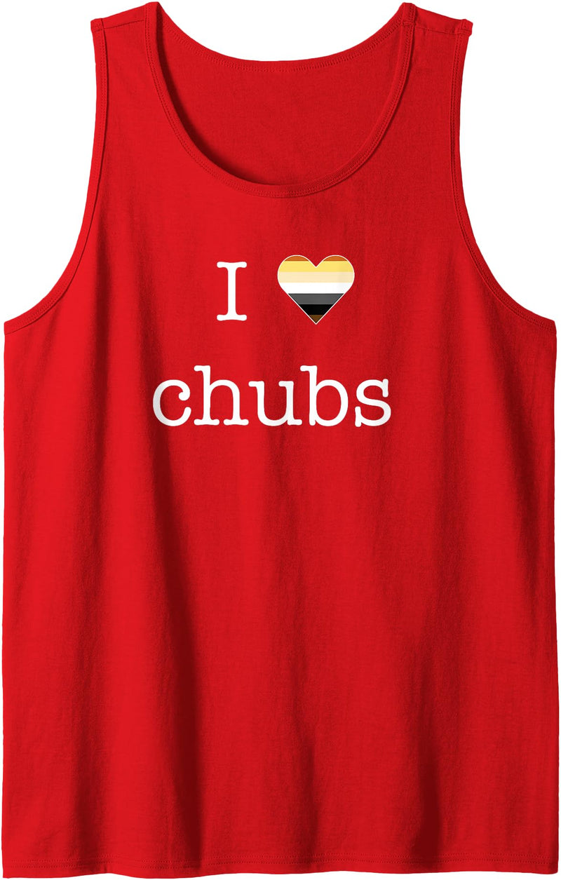Gay Chub T-shirts I Love Chubs Design for Gay Men Bears who Love Chubs Tank Top - Red