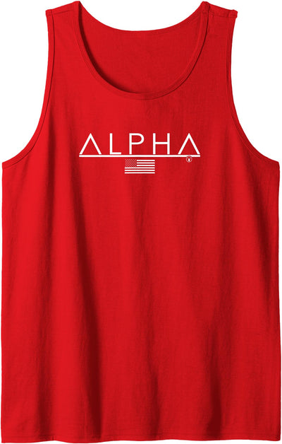 Alpha Wordmark USA Flag Fitness Tank Top