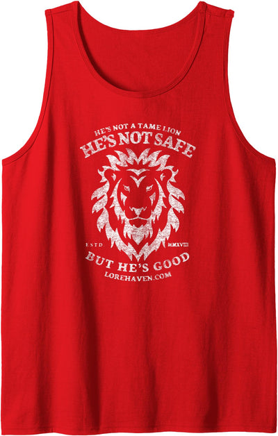 He's Not a Tame Lion Retro-Vintage Distressed Graphic Tank Top