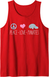 Sea Cows Tees Cute Manatee Design, Peace Love Manatees Chubby Sea Cow Gift Tank Top - Red