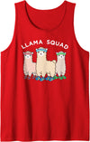 Llama Squad Running Jogger Animal Runner Tank Top - Red