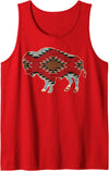 Country Girl Big Ray Designs Arizona Buffalo Aztec Indian Southwestern Pattern Vintage Tank Top - Red