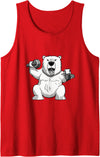 International Polar Bear Day Polar Bear Polar Bear dumbbell weightlifting Gym And Polar Bear Lovers Tank Top - Red