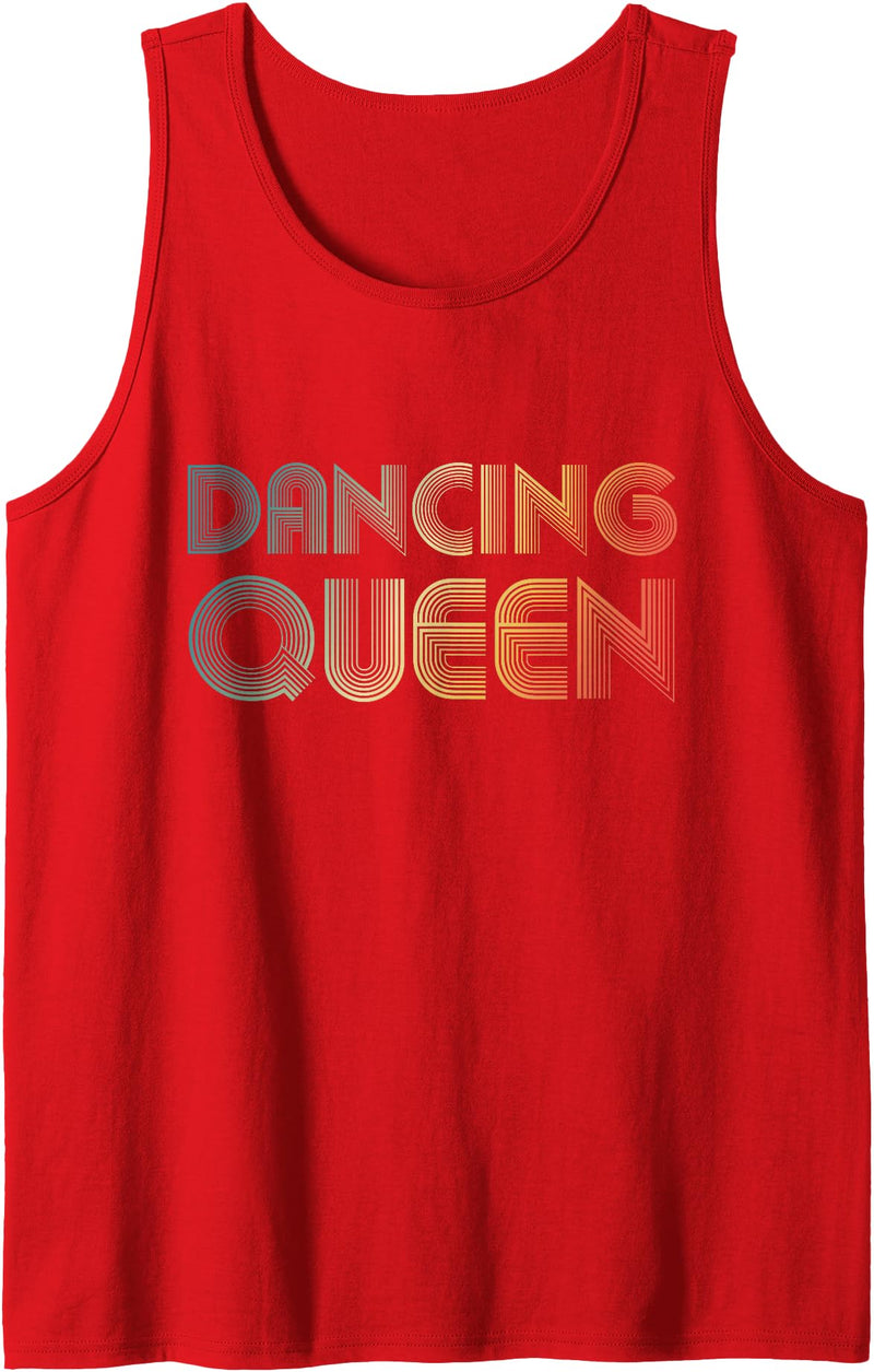 Disco Queen - 70's Disco Themed Vintage Dancing Disco Queen Funky Vintage 70s 80s Dance Party T-Shirt Tank Top - Red
