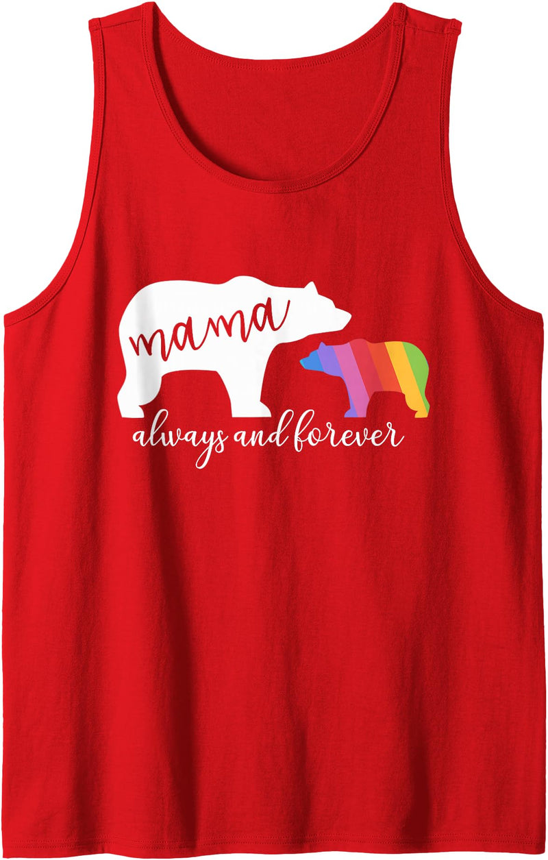 LGBT Gay Pride Shirts Mom Mama Bear for Moms Mama Bear Gay Pride Momma and Mom 2018 LGBTQ Tank Top - Red