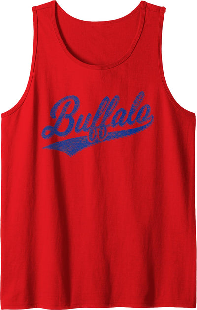 Cow Buffalo New York Varsity Script Sports Jersey Tank Top