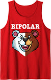 Bipolar Gift Disorder Awareness Mental Disorder Funny Bipolar Disorder Design Men Women Bipolar Polar Bear Tank Top - Red
