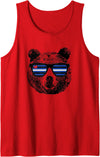 Equal Rights Gay Leather Designs Gay Bear Leather Pride Flag Colors Distressed Tank Top - Red