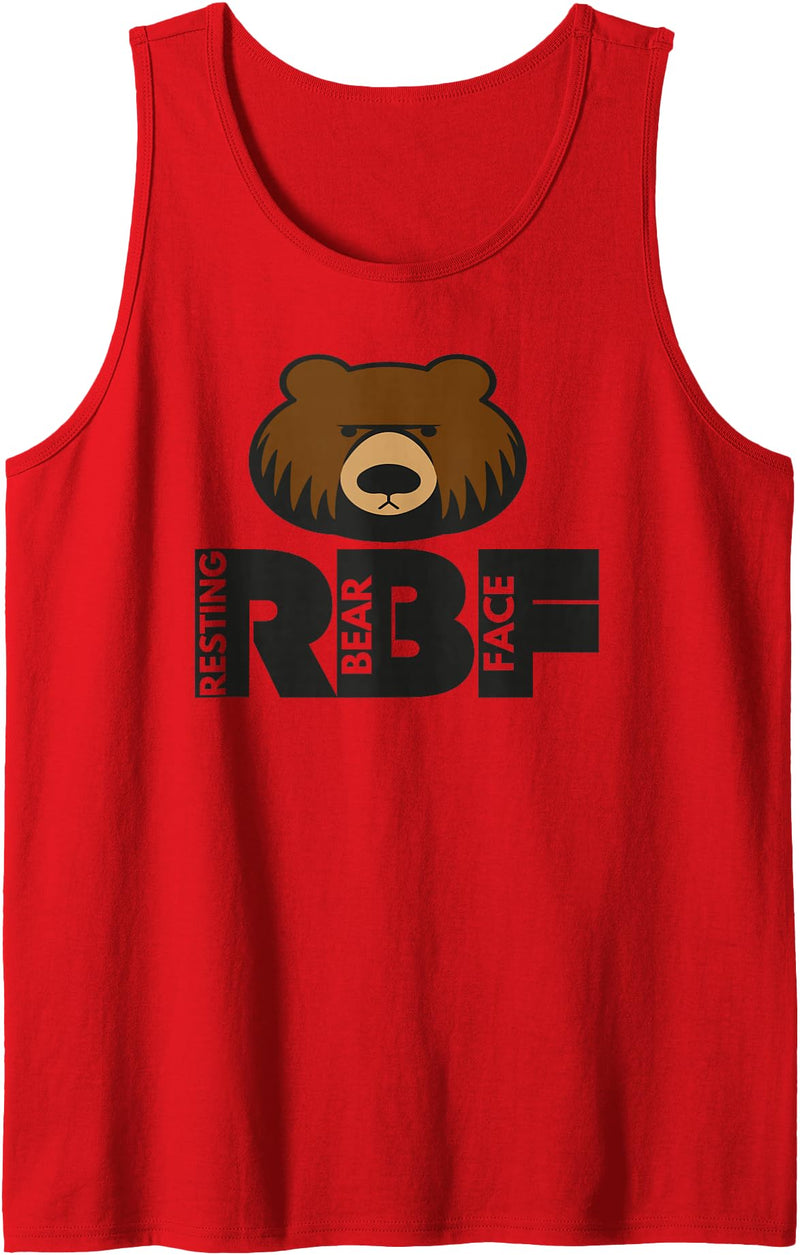 Bearsleeve Mens RBF Resting Bear Face Bear Pride Tank Top - Red