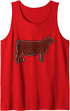 Heifer Cow Animal Stock Show Livestock Breeder Cute Aztec Show Heifer Mama Funny Stock Show Livestock Cow Tank Top - Red