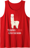 Funny Nurse Day Healthcaren Nicu JD0 Nurse Trauma Llama Alpaca Your Wounds Tank Top - Red