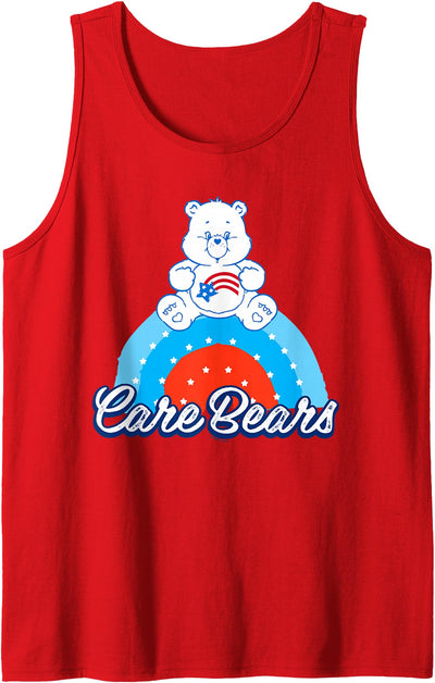 4th of July America Cares Bear Rainbow Tank Top
