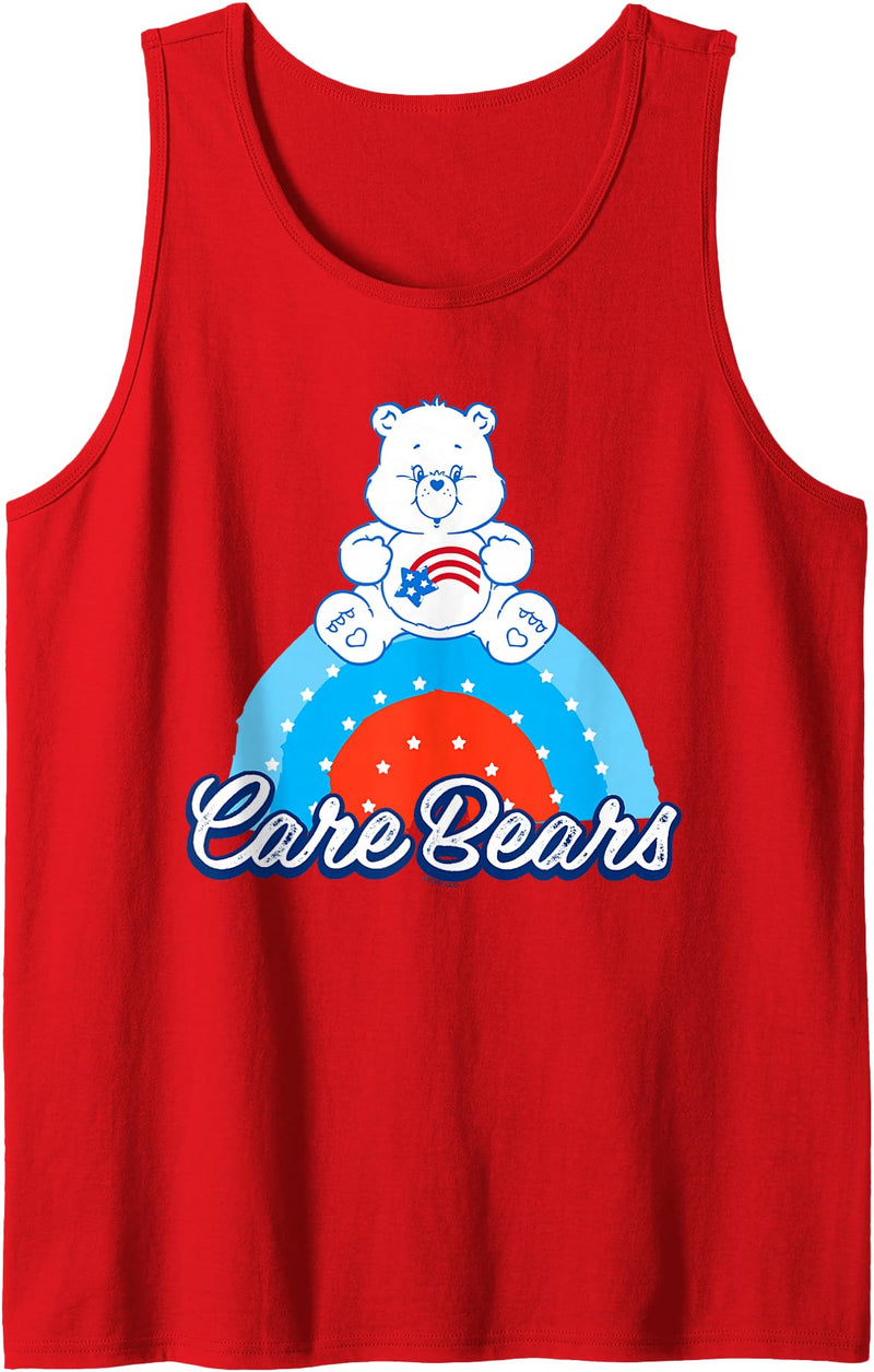 Care Bears 4th of July America Cares Bear Rainbow Tank Top - Red