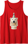 Birthday Party Polar Bear Polar Bear Birthday Tank Top - Red