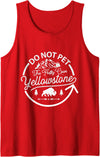 Do Not Pet The Fluffy Cows Gifts for Men & Boys Do Not Pet The Fluffy Cows Buffalo & Bison Yellowstone Park Tank Top - Red
