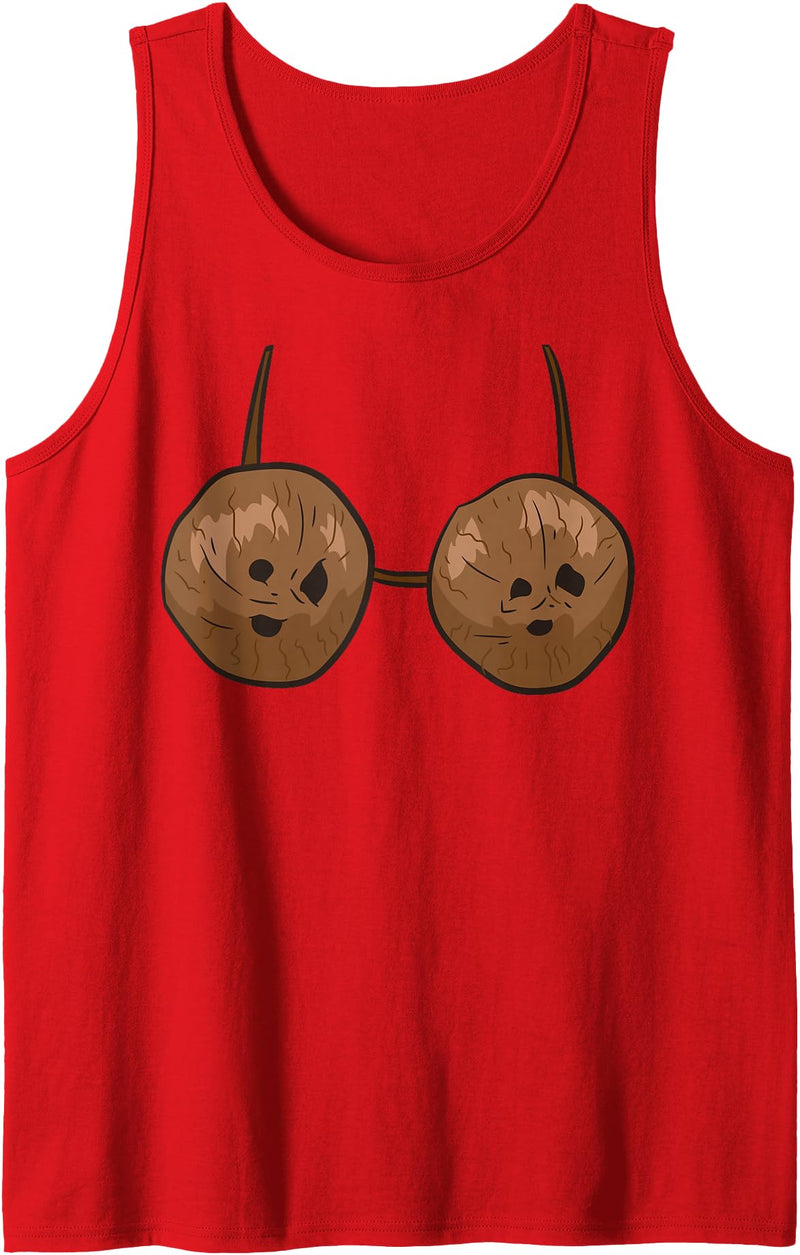 Lustige Kokosnuss Geschenke Coconut Summer Coconuts Bra Funny Coconut Tank Top - Red