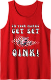 For Pig Racer and Pig Race Lover PIG Race Team Pig Running Team funny Pic Racing Tank Top - Red