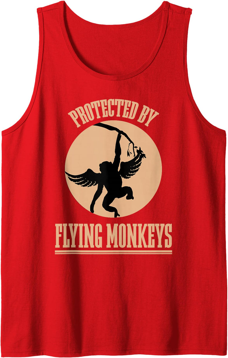 Flying Monkeys and Witch Costume Shirt Shop Protected Wizard of OZ Wicked Witch Get My Flying Monkeys Tank Top - Red