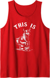 Funny Cow Toilet Tee This is Bullshit, Funny Cow Toilet, Humorous Cow Tank Top - Red
