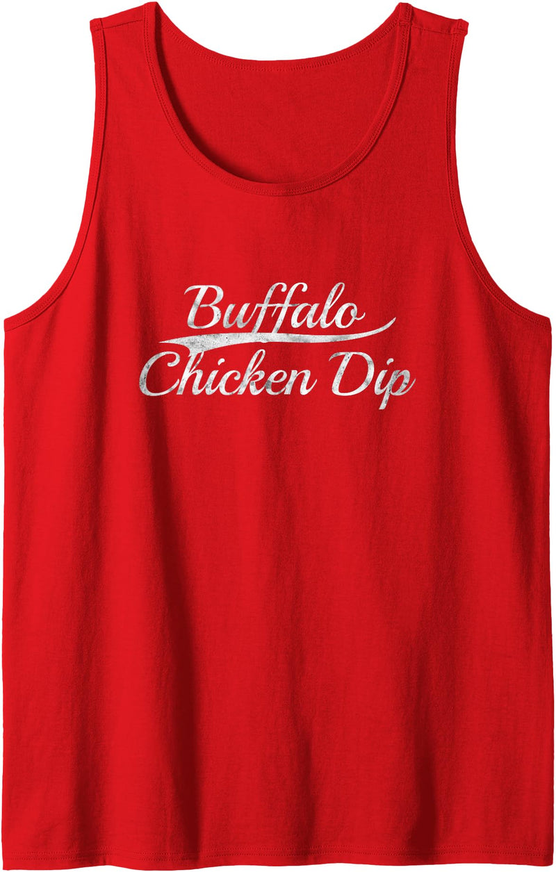 Retro Game Day Classic Bold Appetizer Aesthetic Buffalo Chicken Dip Vintage Inspired Varsity Style Graphic Tank Top - Red