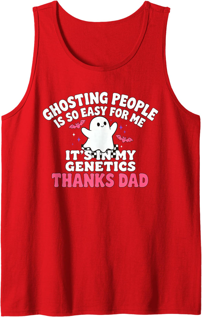 Funny Sarcastic Halloween Apparel Ghosting People is so Easy for me Halloween Funny Sarcastic Tank Top - Red